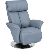 RELAXSESSEL in Leder Hellblau  - Edelstahlfarben/Hellblau, Design, Leder/Metall (82/109/90cm) - Himolla
