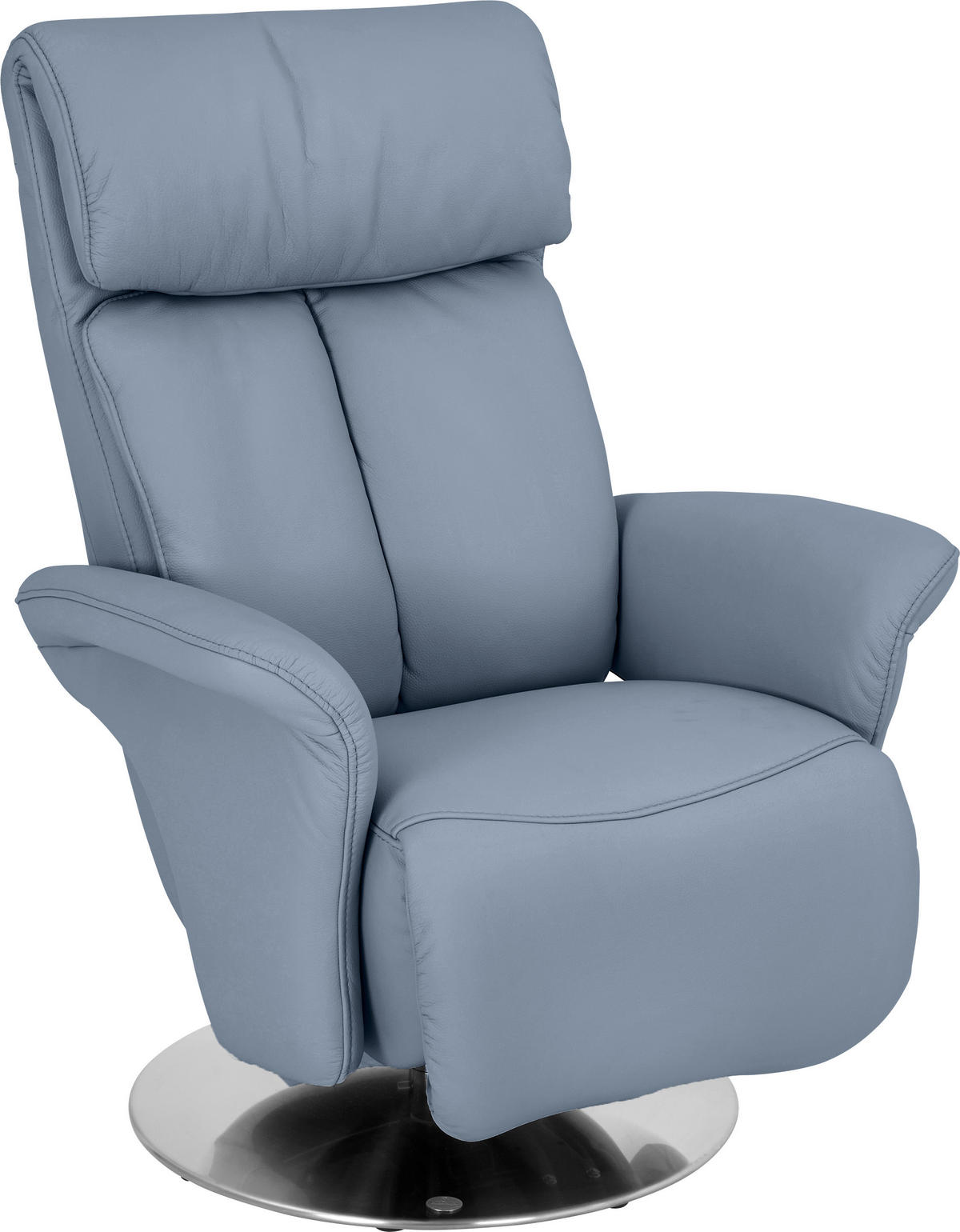 RELAXSESSEL in Leder Hellblau  - Edelstahlfarben/Hellblau, Design, Leder/Metall (82/109/90cm) - Himolla