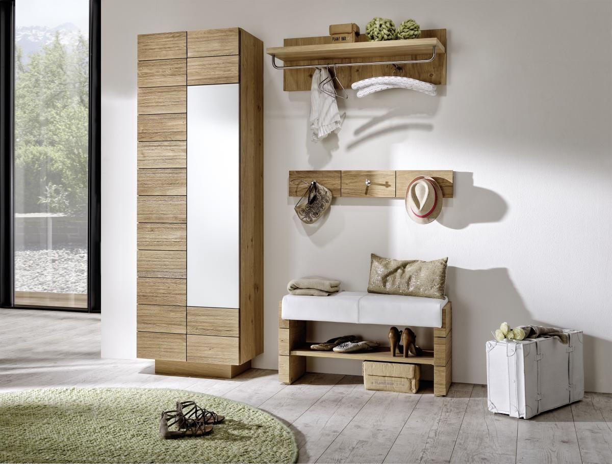 GARDEROBENLEISTE  in Wildeiche massiv Eichefarben  - Eichefarben, Design, Holz (96/15,6/5,2cm) - Voglauer
