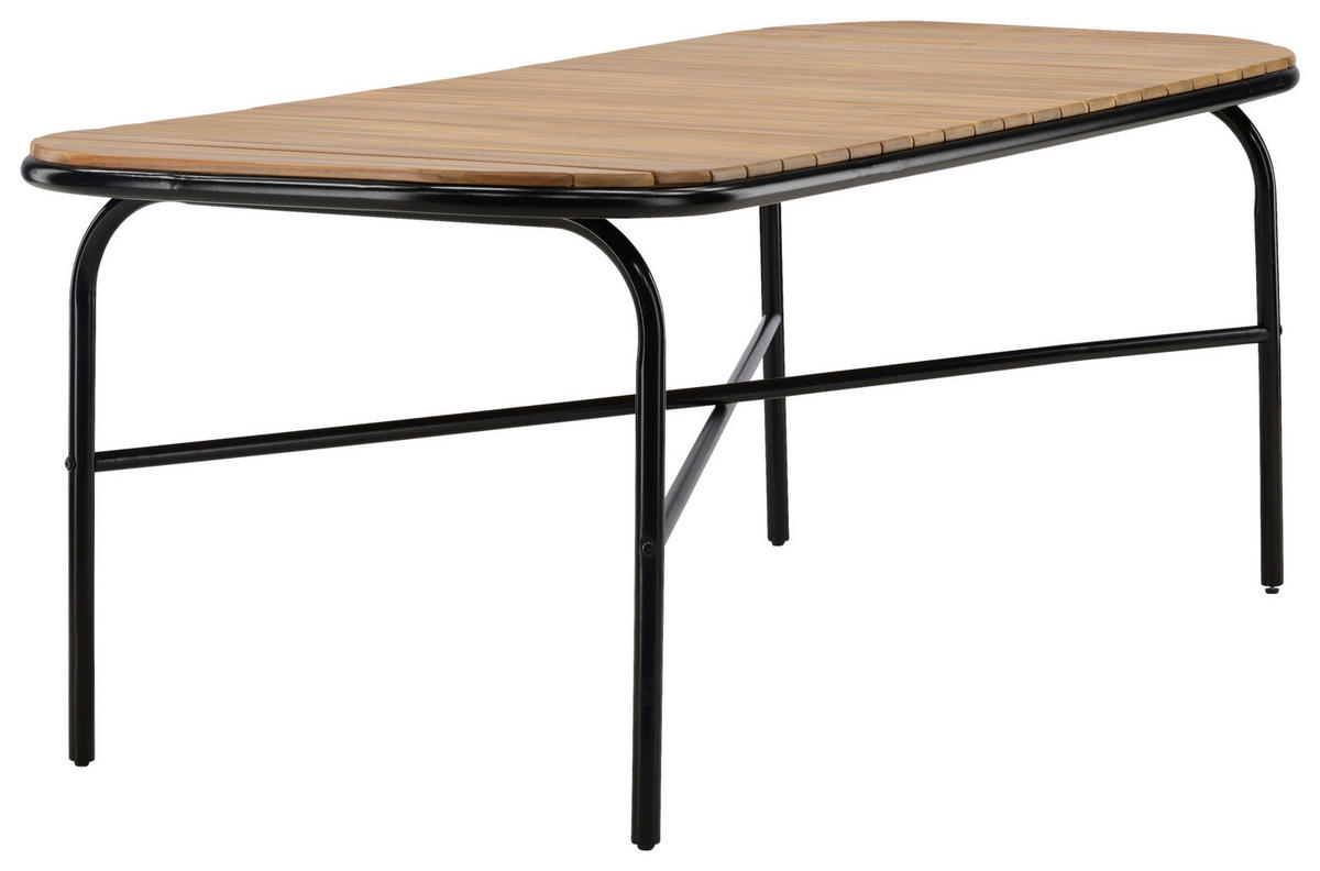UTEBORD metall, trä rektangulär  - svart, Klassisk, metall/trä (200/90/75cm) - Gardenson