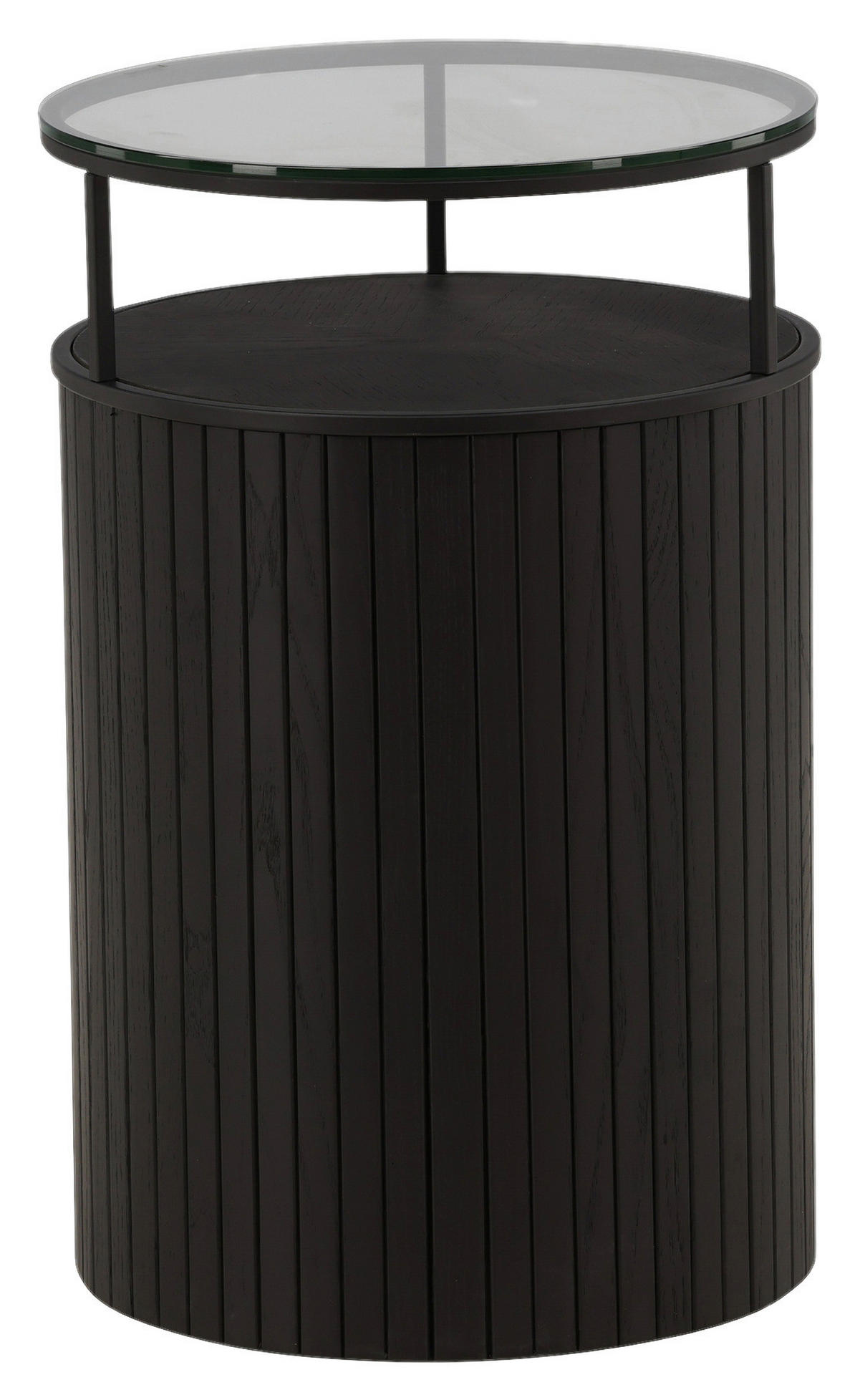 BEISTELLTISCH 37/37/58 cm Esche Schwarz rund  - Schwarz, Design, Glas/Holz (37/37/58cm) - Livetastic