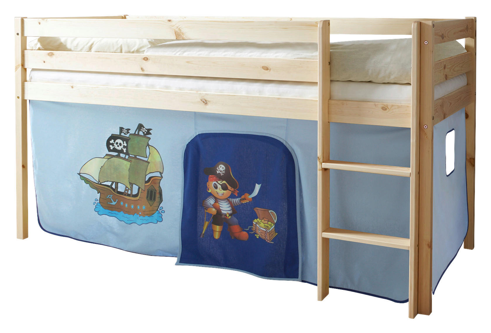 Livetastic VYSOKÁ POSTEL, 90/200 cm přírodní barvy, světle modrá, tmavě modrá