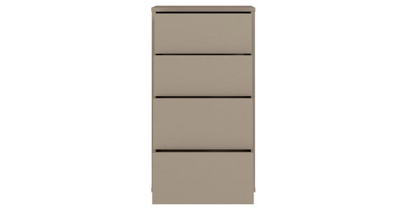 KOMMODE , 55/99/35 cm, 4 Schublade(n)  - Taupe/Silberfarben, Trend, Holzwerkstoff/Kunststoff (55/99/35cm) - Carryhome
