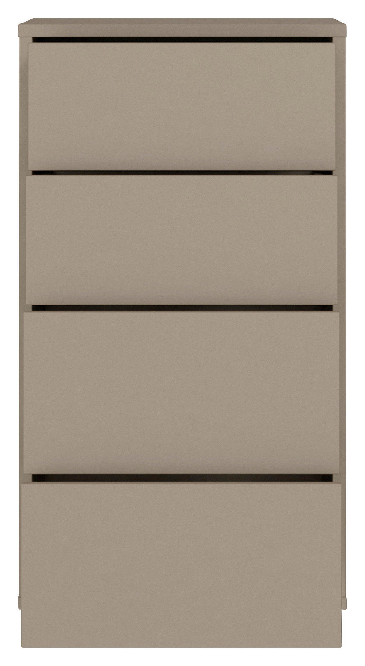 KOMMODE , 55/99/35 cm, 4 Schublade(n)  - Taupe/Silberfarben, Trend, Holzwerkstoff/Kunststoff (55/99/35cm) - Carryhome