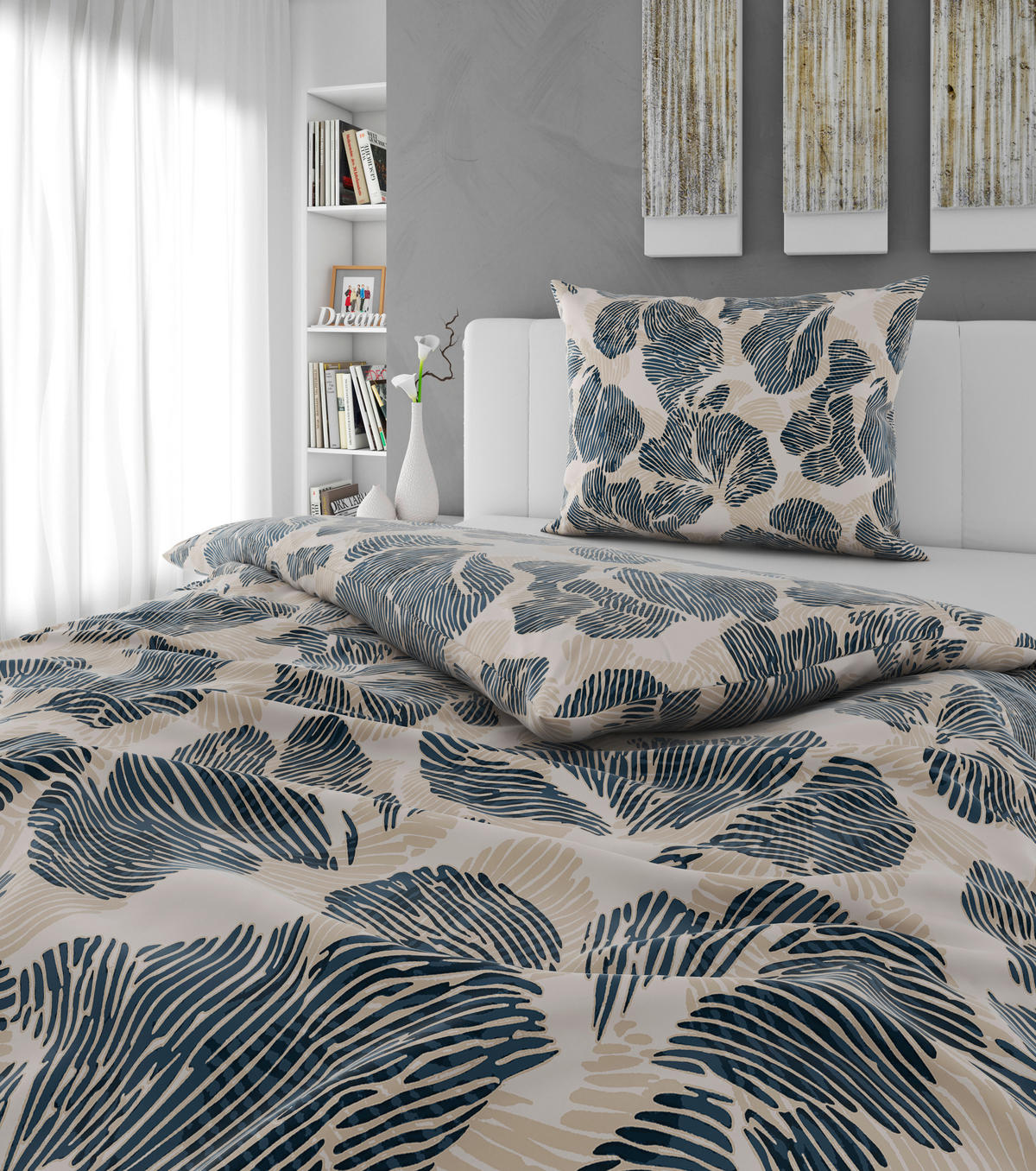 BETTWÄSCHE Mavie Satin 140/200 cm  - Blau, Basics, Textil (140/200cm) - Esposa