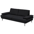 3-SITZER-SOFA in Leder Anthrazit  - Anthrazit/Schwarz, Design, Leder/Metall (222/86/104cm) - Dieter Knoll