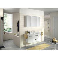 BADEZIMMER 3-teilig  in 120,5 cm  - Chromfarben/Weiß Hochglanz, MODERN, Glas/Keramik (120,5cm) - Sadena