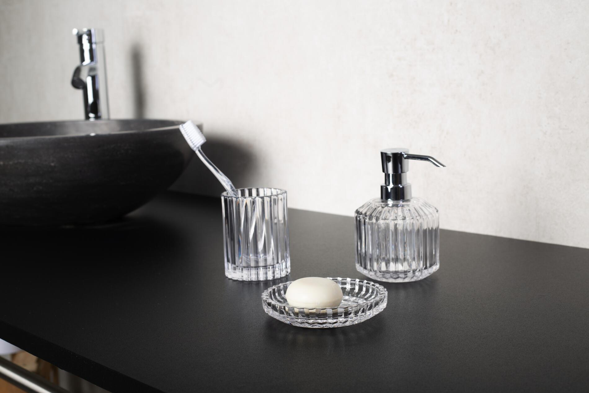 SEIFENSPENDER Kunststoff, Glas  - Transparent, Basics, Glas/Kunststoff (8,7/13,3/8,7cm) - Sadena