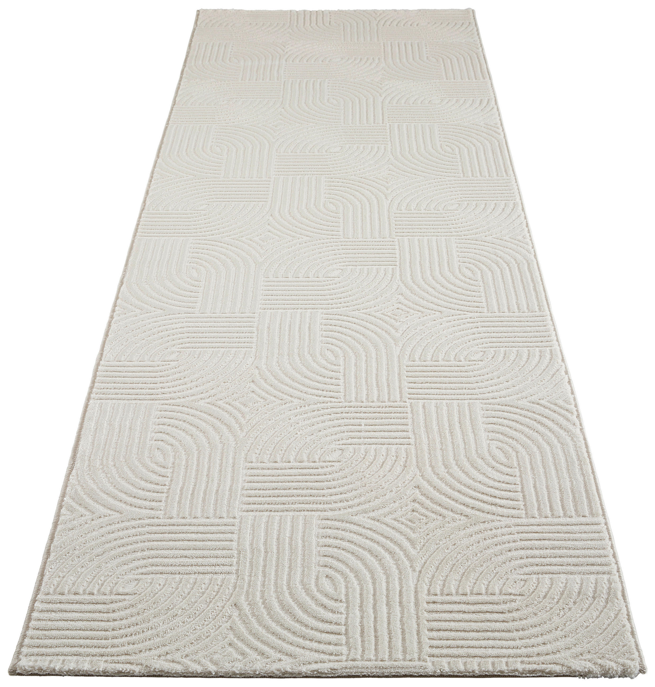 Thumbnail - Novel Läufer Sahara, Creme, Textil, Struktur, rechteckig, 80x250 cm, Oeko-Tex® Standard 100, pflegeleicht, Teppiche & Bö...