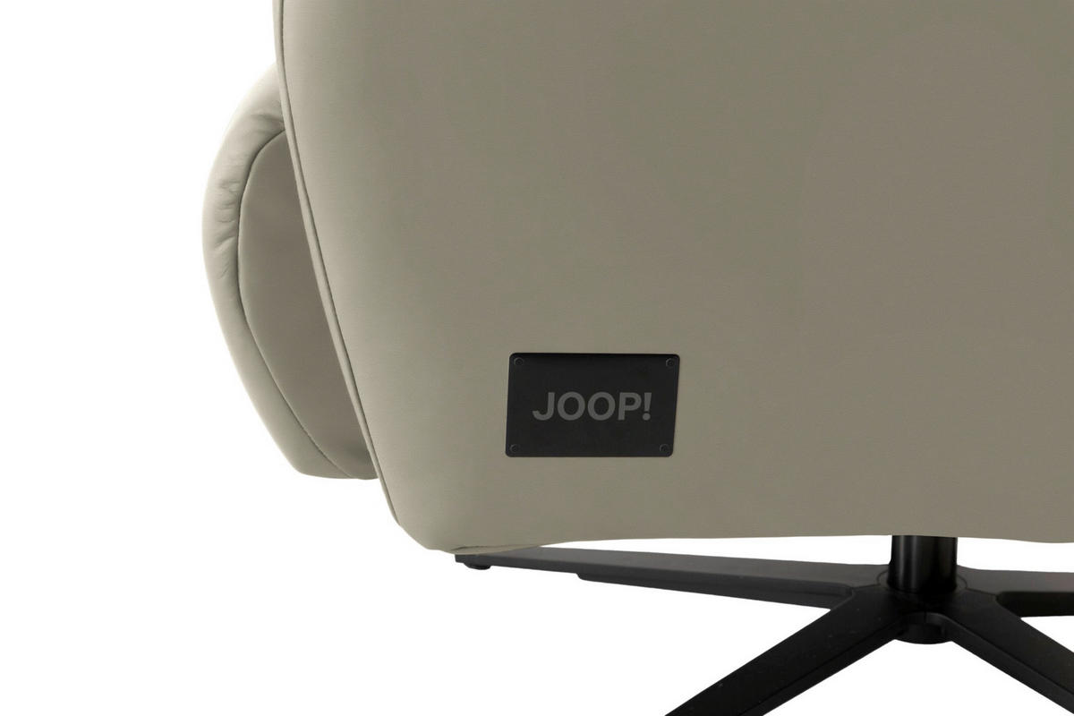 RELAXSESSEL Leder Platinfarben  - Platinfarben/Schwarz, Modern, Leder/Metall (66/110/83cm) - Joop!