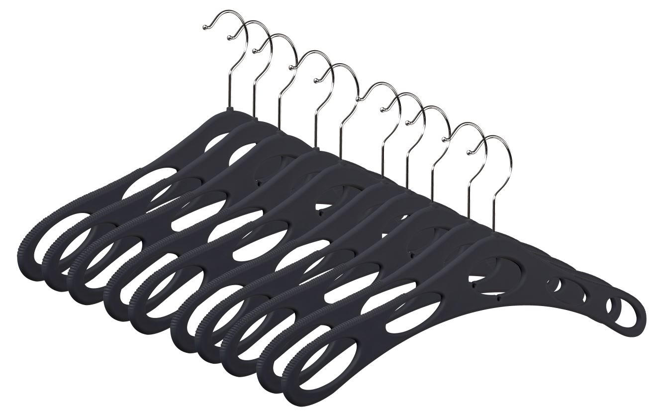 KLEIDERBÜGELSET 43 cm Kunststoff  - Anthrazit, Design, Kunststoff (43cm)