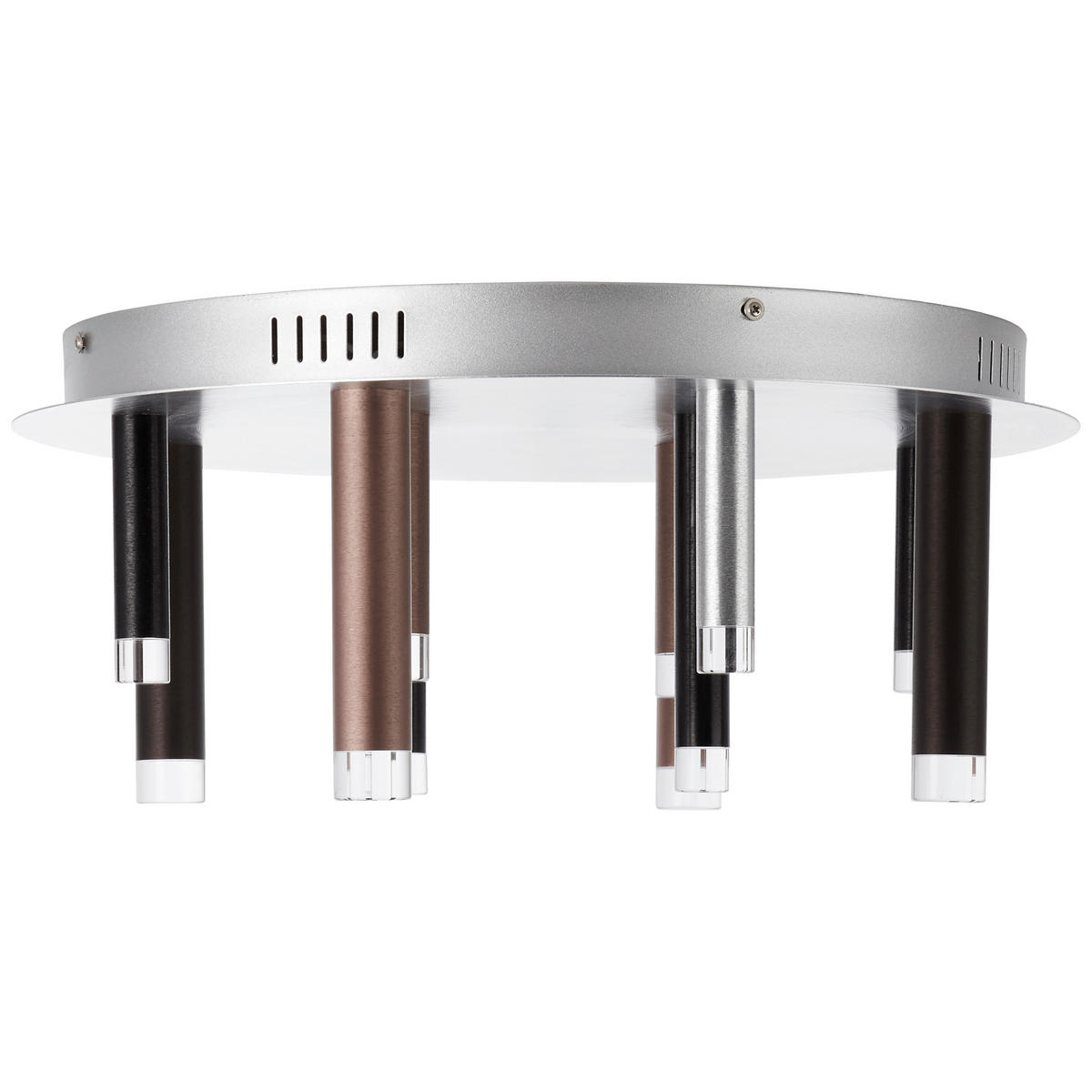 LED-DECKENLEUCHTE 50,5/21,5 cm   - Schwarz/Alufarben, Design, Kunststoff/Metall (50,5/21,5cm) - Brilliant