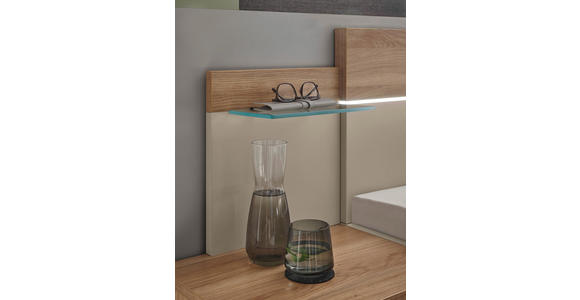 BETTANLAGE - Kaschmir/Eichefarben, Design, Glas (285,4/96/207,6cm) - Xora