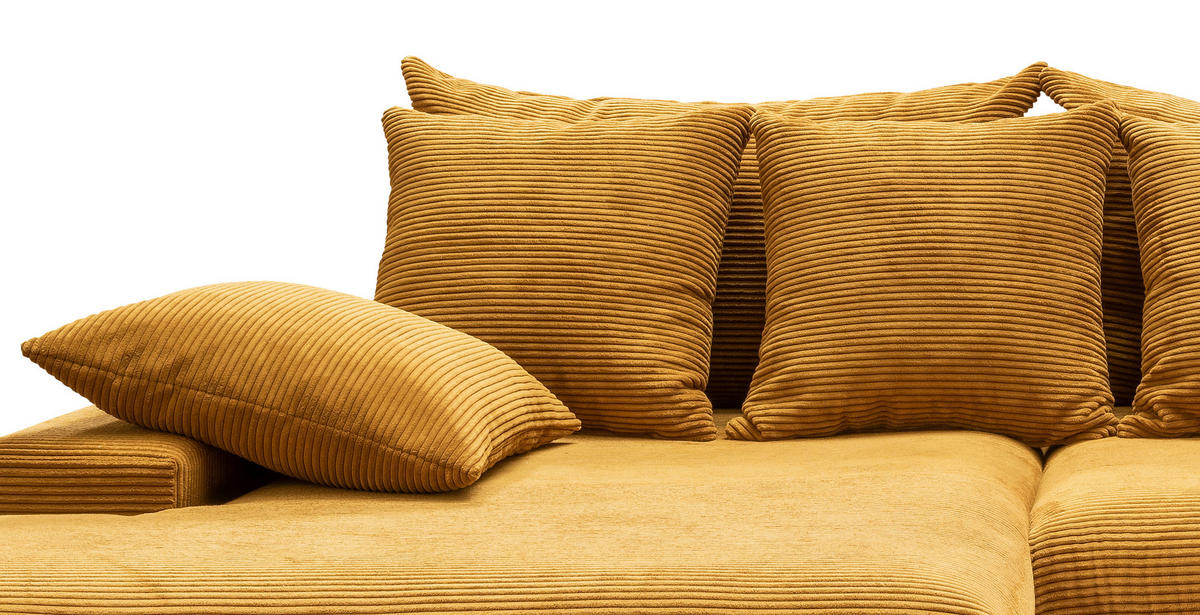 ECKSOFA Goldfarben Cord  - Goldfarben/Schwarz, MODERN, Kunststoff/Textil (200/278cm) - Livetastic