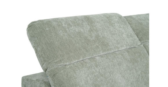 ECKSOFA Mintgrün Chenille Kopfteilverstellung, Sitztiefenverstellung  - Schwarz/Mintgrün, Design, Textil/Metall (307/243cm) - Xora