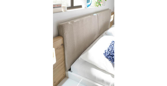 BETTANLAGE 180/200 cm in Weiß, Eichefarben, Beige - Eichefarben/Beige, KONVENTIONELL, Holz/Holzwerkstoff (180/200cm) - Xora