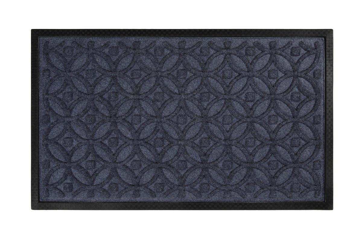 FUßMATTE 45/75 cm Midnight Mosaic  - Graublau, KONVENTIONELL, Kunststoff/Textil (45/75cm) - WECON HOME