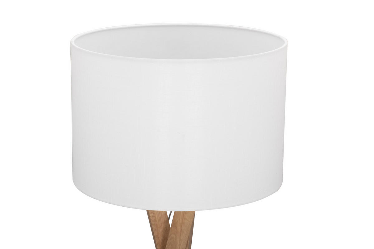STOJACIA LAMPA, 45/160 cm  - biela/farba duba, Natur, kov/drevo (45/160cm) - Novel