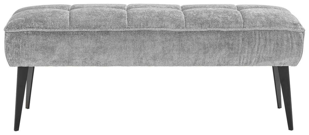SITZBANK 133/54/47 cm Webstoff Grau, Schwarz Metall  - Schwarz/Grau, MODERN, Textil/Metall (133/54/47cm) - Welnova