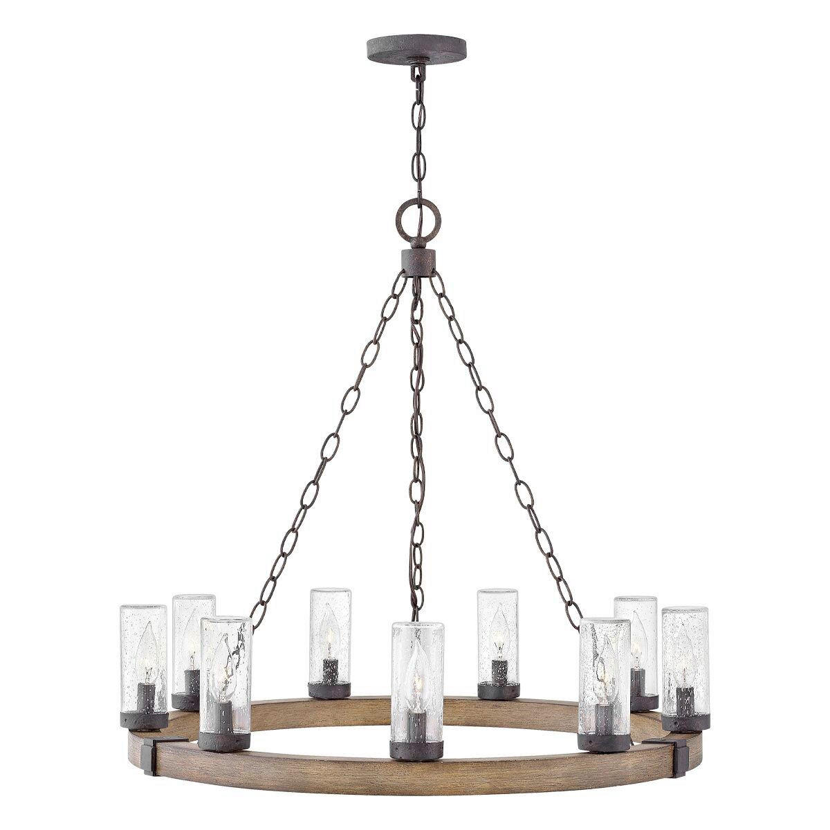 KRONLEUCHTER Sawyer 76,2/81,5 cm   - Wildeiche/Schwarz, KONVENTIONELL, Glas/Metall (76,2/81,5cm) - Elstead Lighting