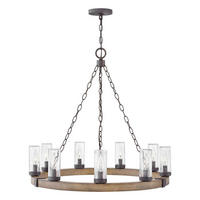 KRONLEUCHTER Sawyer 76,2/81,5 cm   - Wildeiche/Schwarz, KONVENTIONELL, Glas/Metall (76,2/81,5cm) - Elstead Lighting