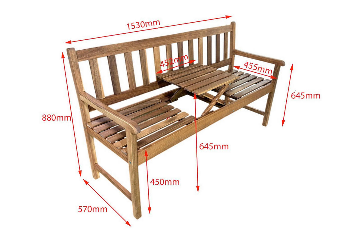 ZÁHRADNÁ LAVICA, akácia, drevo - farba akácie, Basics, drevo (153/57/88cm) - Prestige Home