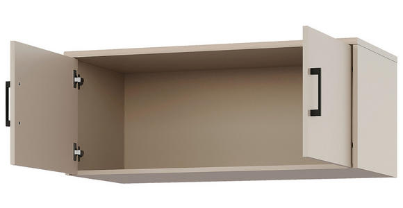 AUFSATZSCHRANK 106/43/54 cm   - Kaschmir/Schwarz, Basics, Holzwerkstoff/Metall (106/43/54cm) - Xora