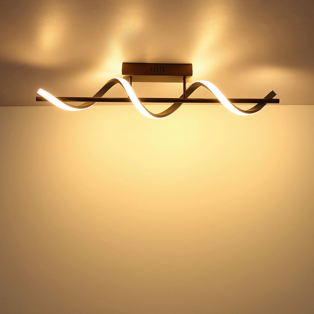 LED PLAFONJERA Spiro  - opal/boja peska, Dizajnerski, metal/plastika (80/15,5/19,6cm)