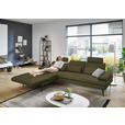 ECKSOFA in Echtleder Olivgrün  180/310 cm  - Schwarz/Olivgrün, Design, Leder/Metall (180/310cm) - Dieter Knoll