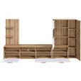 WOHNWAND 4-teilig  in Weiß, Eichefarben   - Eichefarben/Anthrazit, MODERN, Glas/Holzwerkstoff (250cm) - Carryhome