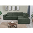 ECKSOFA Dunkelgrün Flachgewebe  inkl. Bettkasten, Schlaffunktion, Rücken echt, Liegefläche im Originalstoff  - Dunkelgrün/Schwarz, KONVENTIONELL, Kunststoff/Textil (280/235cm) - Carryhome
