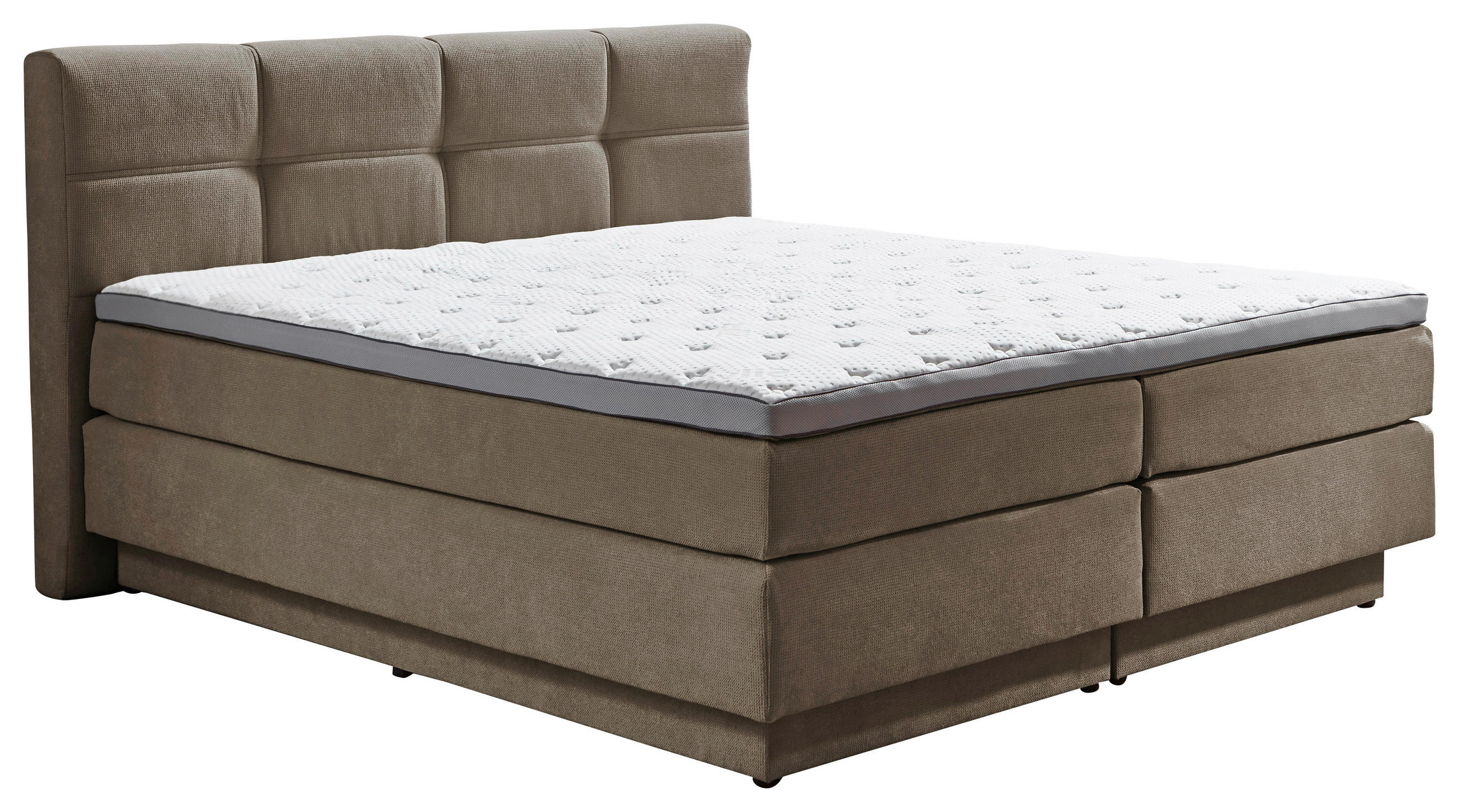 BOXSPRINGBETT 180/200 cm  in Taupe  - Taupe/Schwarz, KONVENTIONELL, Kunststoff/Textil (180/200cm) - Carryhome