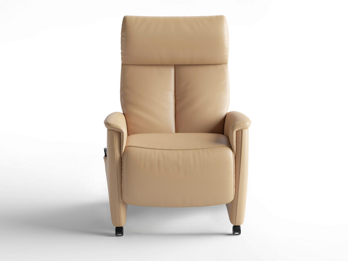 RELAXAČNÉ KRESLO, koža, cappuccino - čierna/cappuccino, Basics, koža/plast (76/110/84cm) - Sit & More