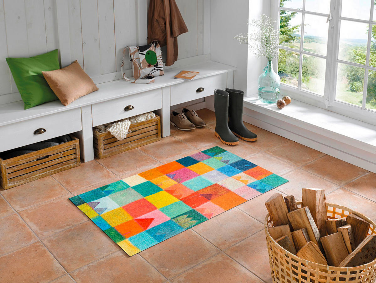 FUßMATTE  70/120 cm  Multicolor  - Multicolor, KONVENTIONELL, Kunststoff/Textil (70/120cm) - wash+dry