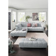 ECKSOFA in Webstoff Hellgrau  216/302 cm  - Hellgrau/Schwarz, Design, Holz/Textil (216/302cm) - Xora