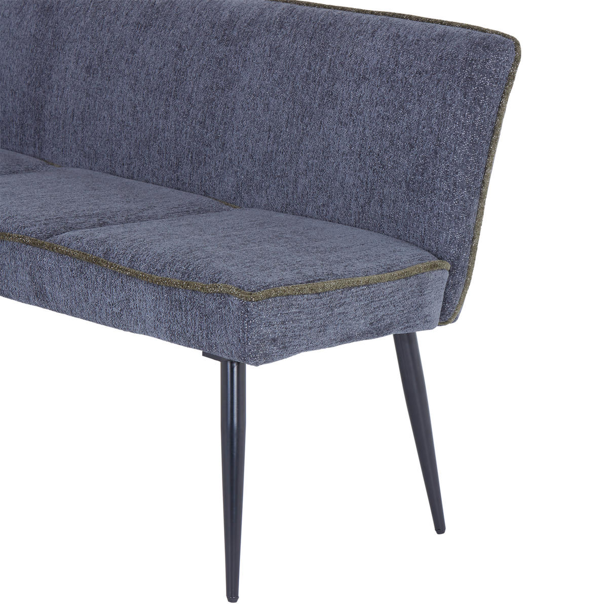 BANC D'ANGLE in Metall, Textil Grün, Hellgrau  - Hellgrau/Schwarz, Modern, Textil/Metall (194/154cm) - MID.YOU