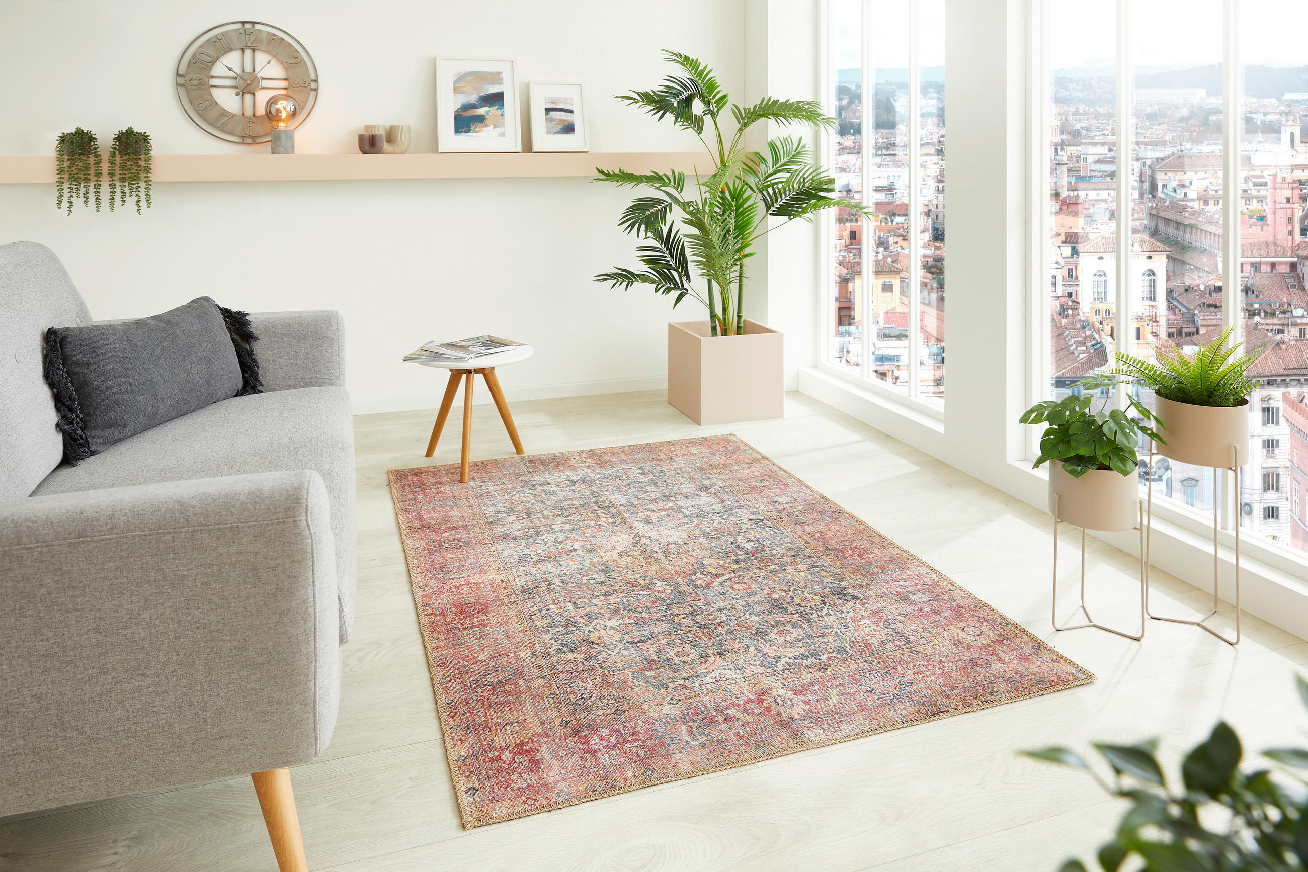 VINTAGE-TEPPICH Lago 160/230 cm  in Grau, Rostfarben  - Rostfarben/Grau, LIFESTYLE, Textil (160/230cm) - Novel