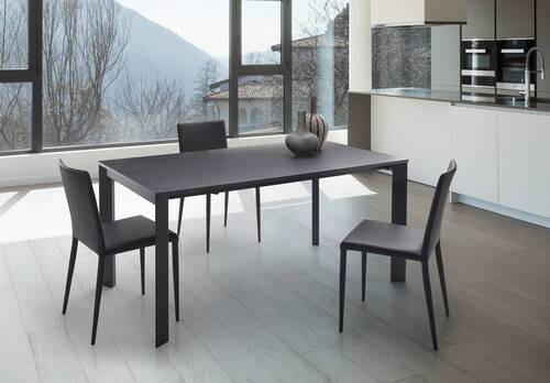 ESSTISCH Schwarz, Schieferfarben rechteckig  ausziehbar, in verschiedenen Größen erhältlich, in verschiedenen Holzdekoren erhältlich  - Schieferfarben/Schwarz, Design, Holzwerkstoff/Metall (160-250/90/75cm) - home24