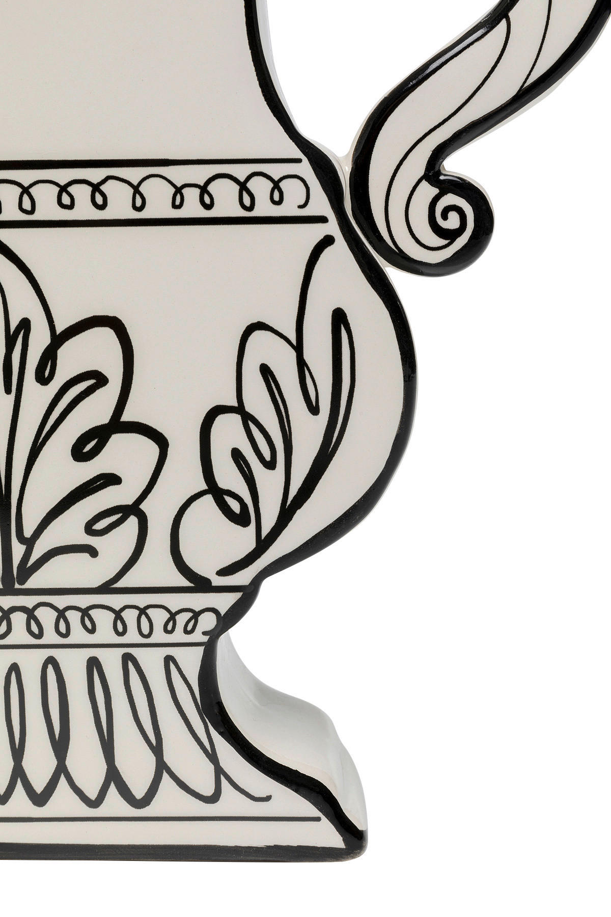 VASE 23,5 cm  - Schwarz/Weiß, KONVENTIONELL, Keramik (23/23/5cm) - Kare-Design