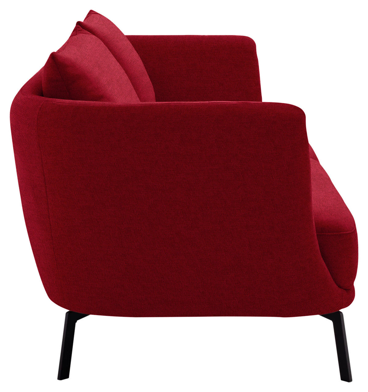 3-SITZER-SOFA Flachgewebe Rot  - Rot/Schwarz, Design, Textil/Metall (210/71/91cm) - Schöner Wohnen
