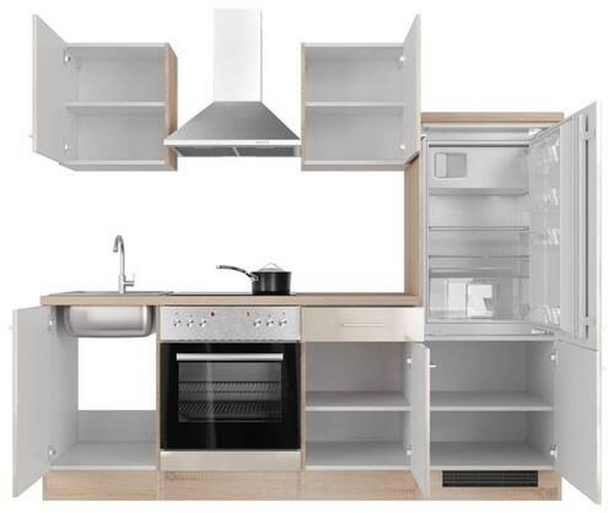 KUCHYNSKÁ LINKA NEPAL 220 - kašmírová/farba ušľachtilej ocele, Modern, kov/kompozitné drevo (220cm) - FlexWell