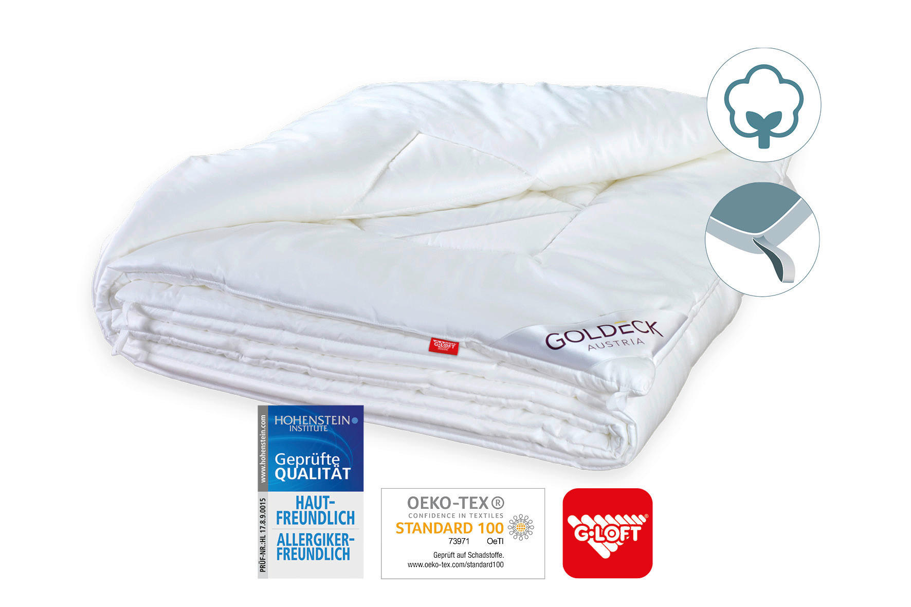 GANZJAHRESDECKE 200/220 cm  - Weiß, Basics, Textil (200/220cm) - Goldeck Austria