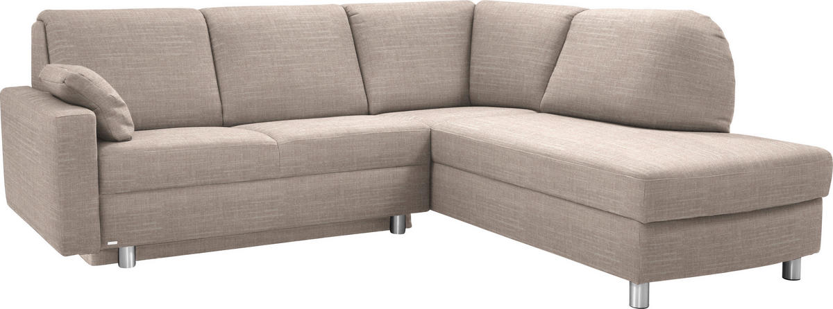 ECKSOFA in Chenille Naturfarben, Beige  227/208 cm  - Beige/Alufarben, KONVENTIONELL, Textil/Metall (227/208cm) - Sedda