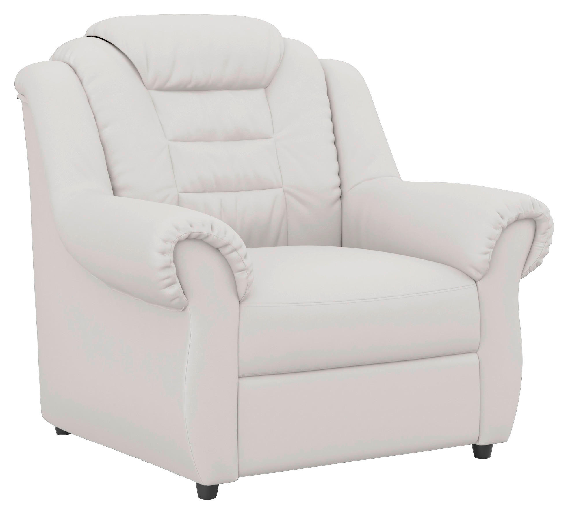 SESSEL in Lederlook Weiss  - Weiss/Schwarz, Konventionell, Kunststoff/Textil (104/102/101cm) - Livetastic
