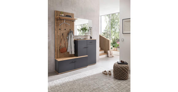 GARDEROBE  in 148/199/38 cm  - Anthrazit/Eiche Artisan, Design, Glas/Holzwerkstoff (148/199/38cm) - Xora