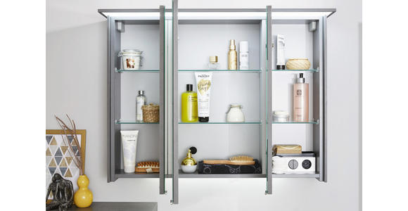 BADEZIMMER Dunkelgrau, Eichefarben - Dunkelgrau/Eichefarben, Design, Glas/Keramik (91cm) - Dieter Knoll