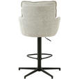 BARHOCKER Leinenoptik Schwarz, Beige Eisen Sitzfläche 360° drehbar, Stoffauswahl  - Taupe/Beige, Design, Textil/Metall (58/103-123/61cm) - Novel