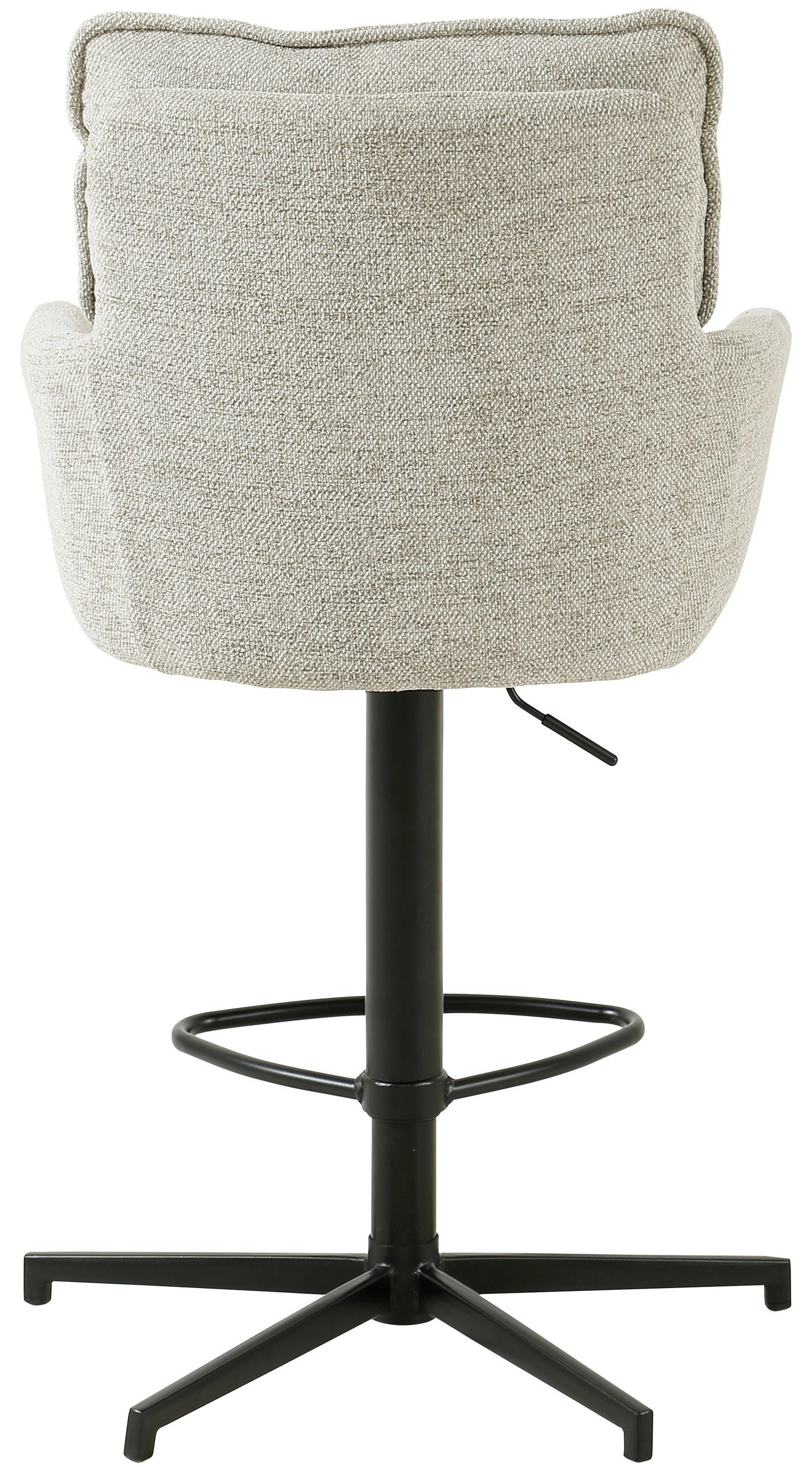 BARHOCKER Leinenoptik Schwarz, Beige Eisen Sitzfläche 360° drehbar, Stoffauswahl  - Taupe/Beige, Design, Textil/Metall (58/103-123/61cm) - Novel