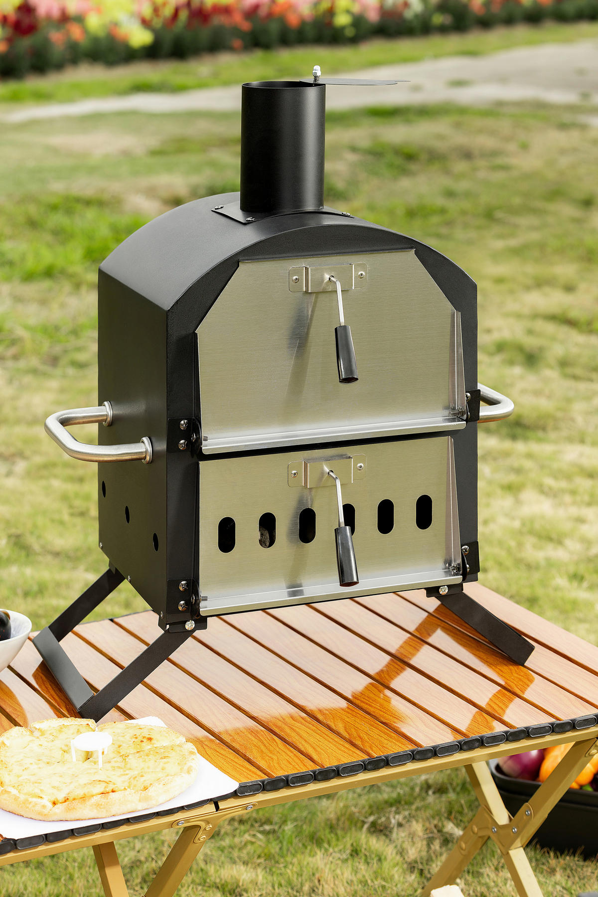 PIZZAOFEN CPO-12363  - Schwarz, KONVENTIONELL, Metall (72/34/31cm) - Ambia Garden