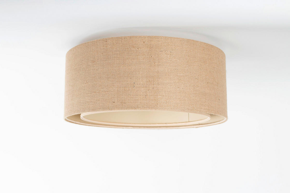 DECKENLEUCHTE Boho Elegant 50/20 cm   - Beige/Karamell, Natur, Kunststoff/Textil (50/20cm)